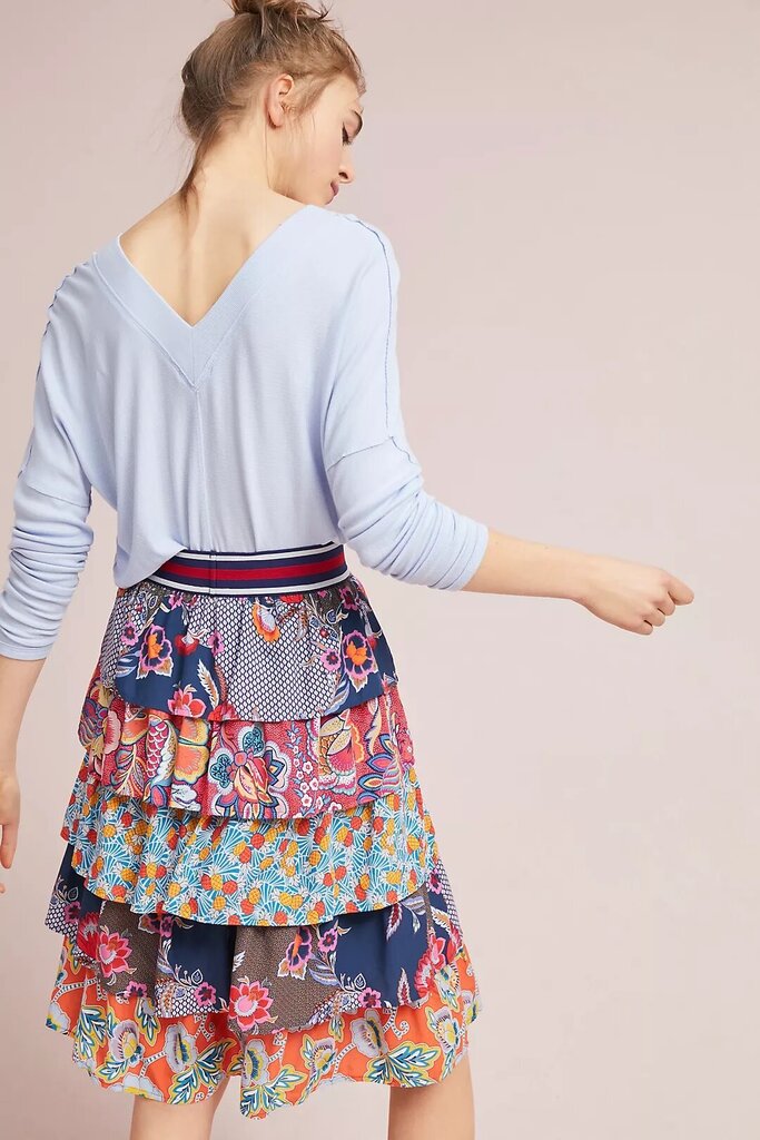 Maeve Mendes Tiered Skirt - Size Small