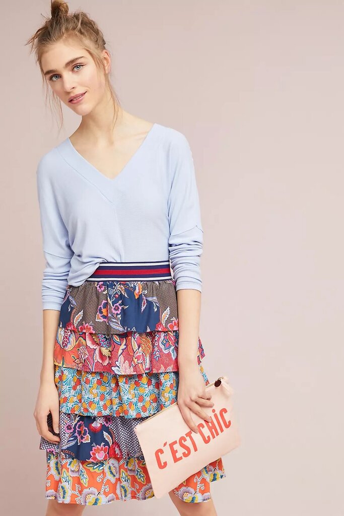 Maeve Mendes Tiered Skirt - Size Small