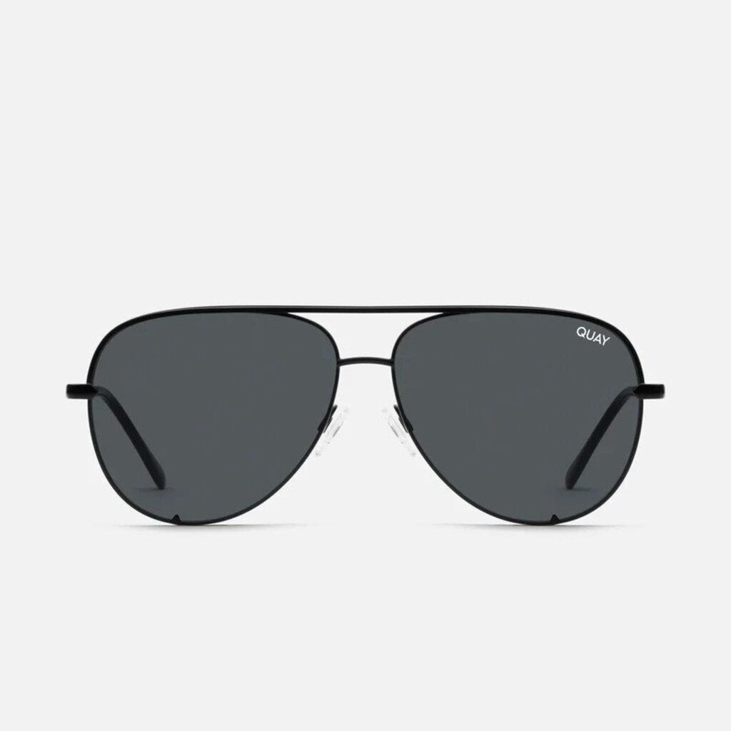 Quay High Key Aviator Sunglasses in Black/Smoke