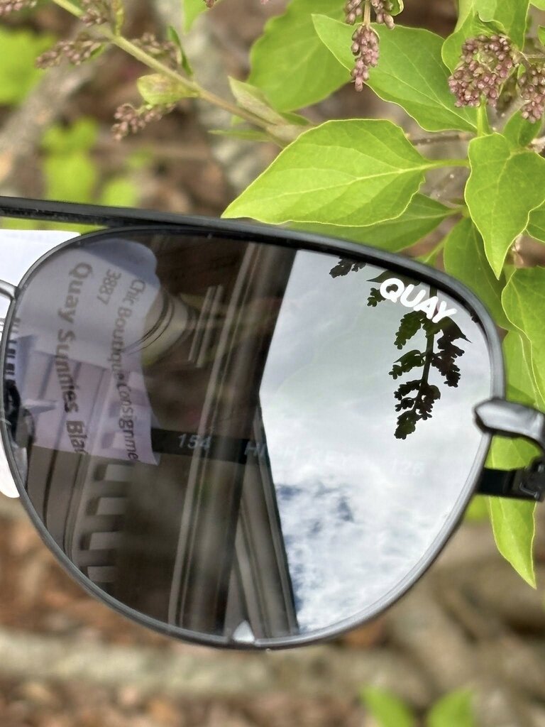 Quay High Key Aviator Sunglasses in Black/Smoke