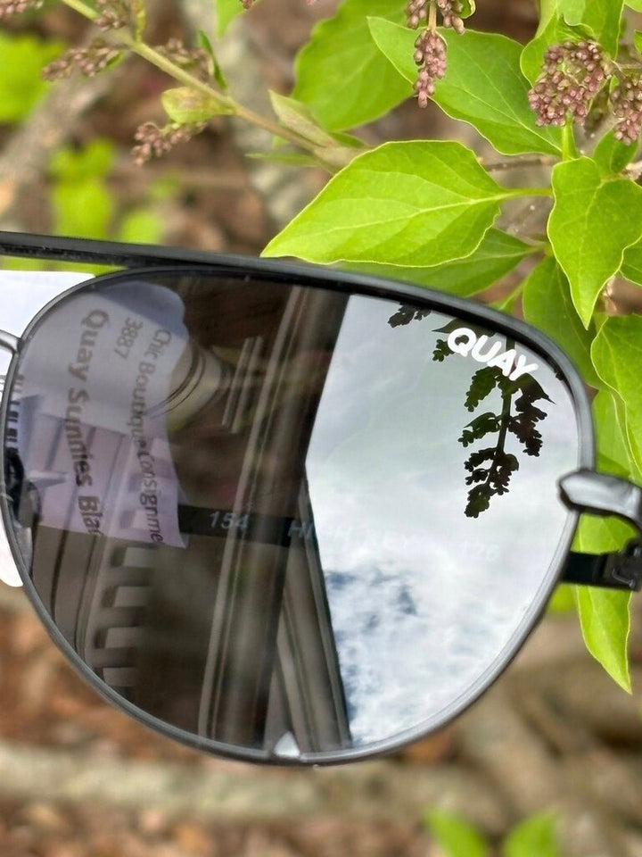 Quay High Key Aviator Sunglasses in Black/Smoke