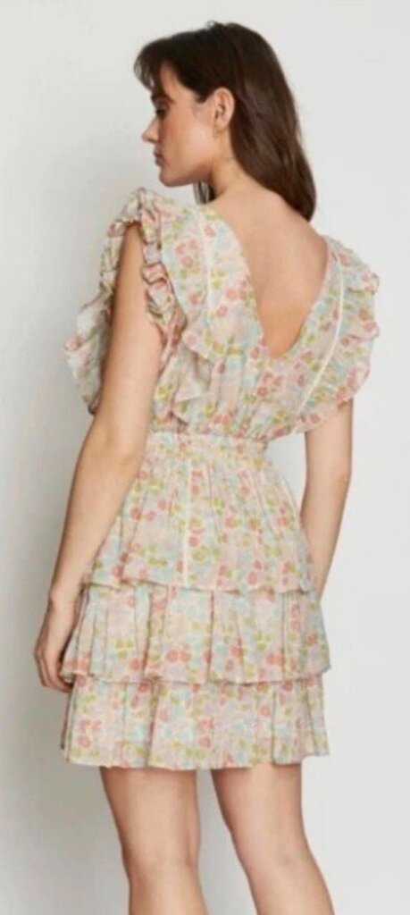 Love The Label Ines Floral Tiered Mini Dress - Size Large