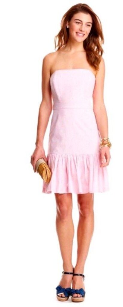 Vineyard Vines Kentucky Derby Seersucker Strapless Dress - Size 8