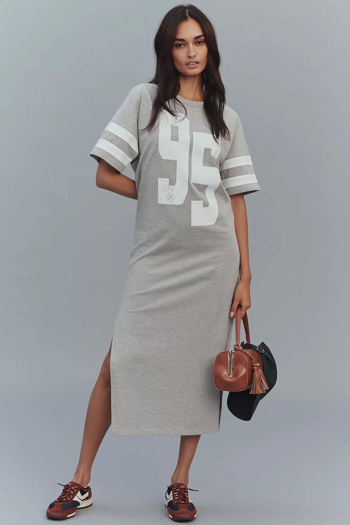 graphic tee midi dress Daily Practice Short-Sleeve Graphic Midi Dress by Daily Practice by Anthropologie in Grey, Size: XS
