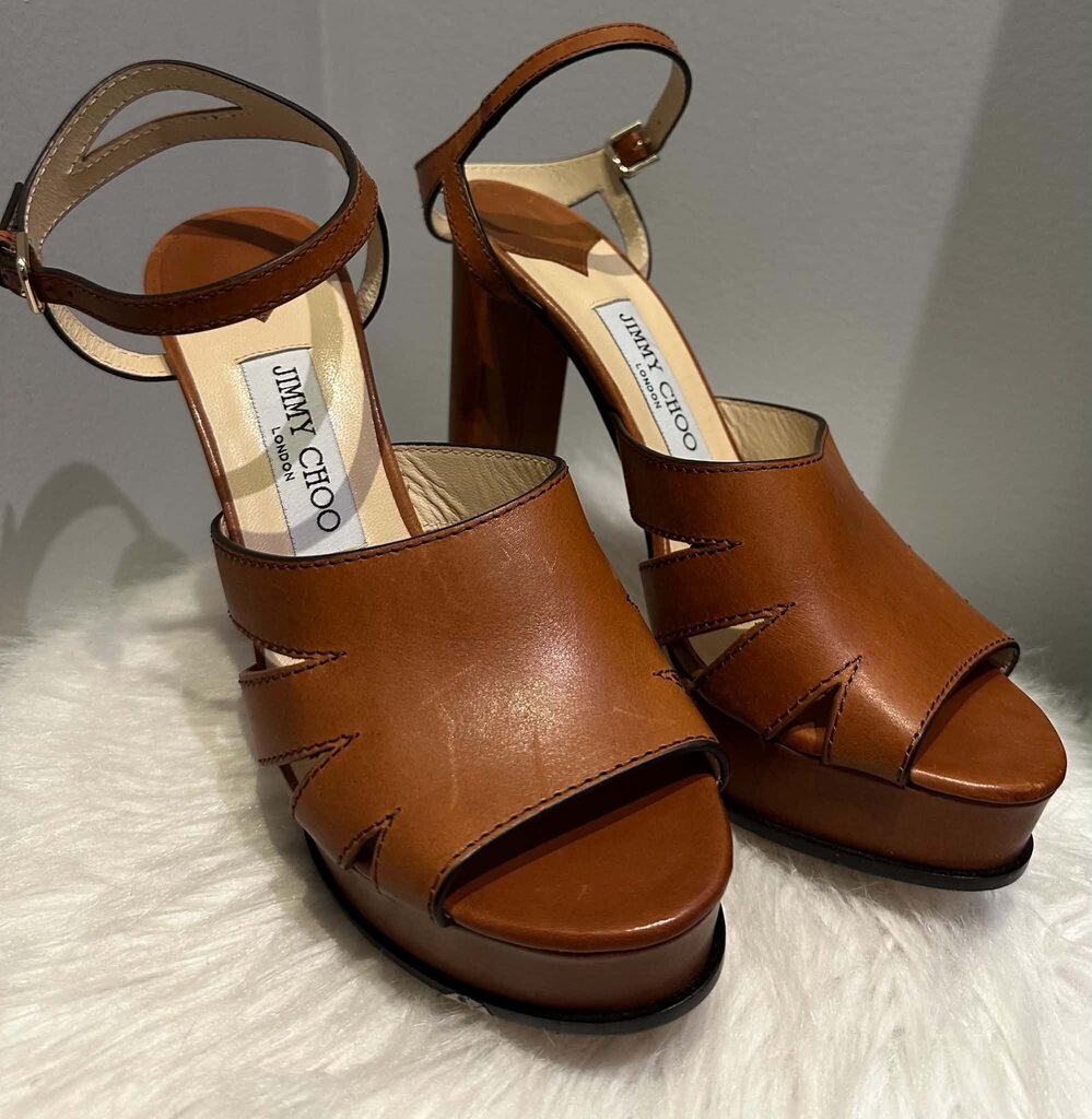Jimmy Choo Hermione Platform Heels - Size 38.5