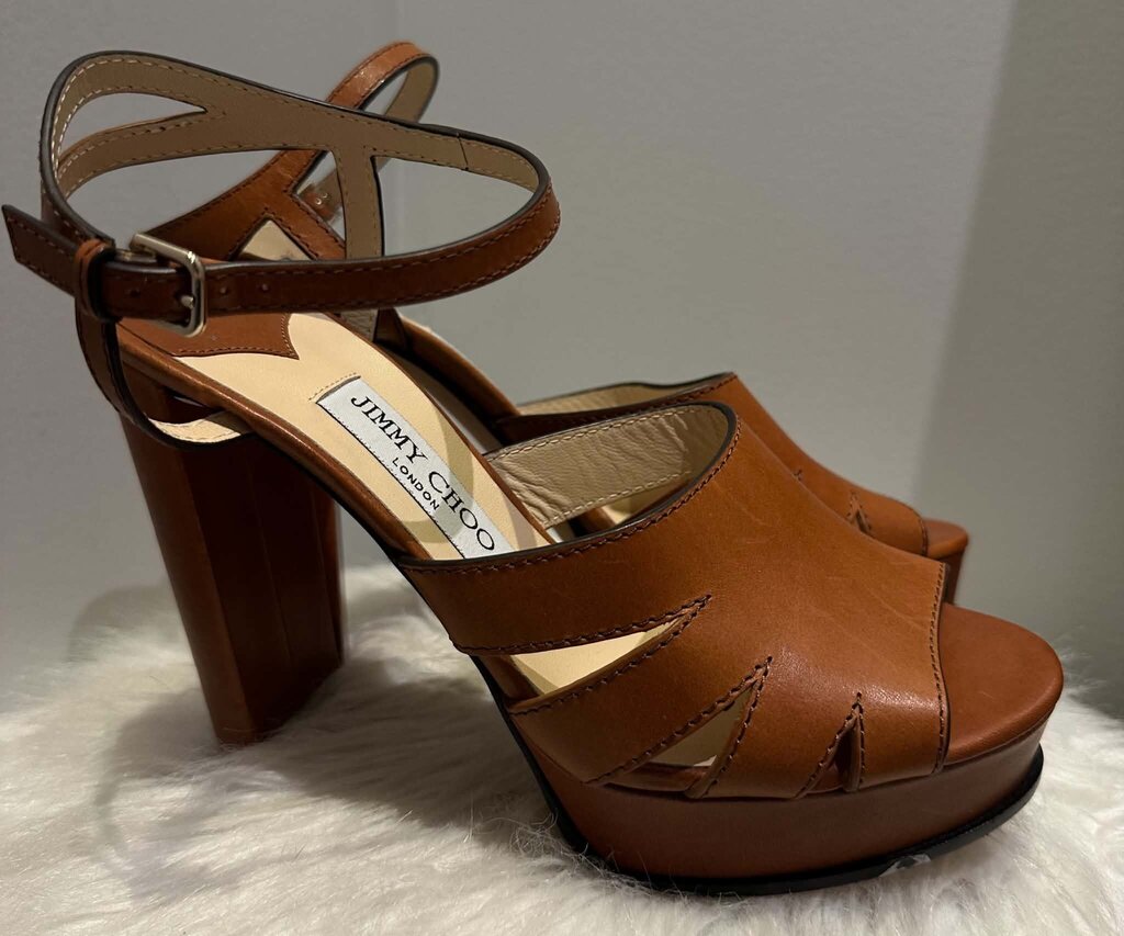 Jimmy Choo Hermione Platform Heels - Size 38.5