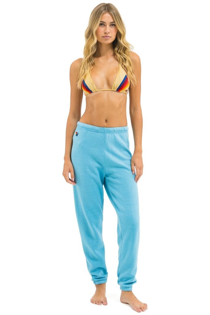Aviator Nation 5 Stripe Joggers in Aqua - Size XS