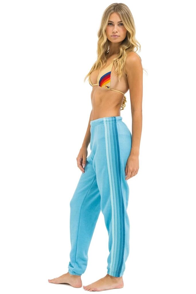 Aviator Nation 5 Stripe Joggers in Aqua - Size XS