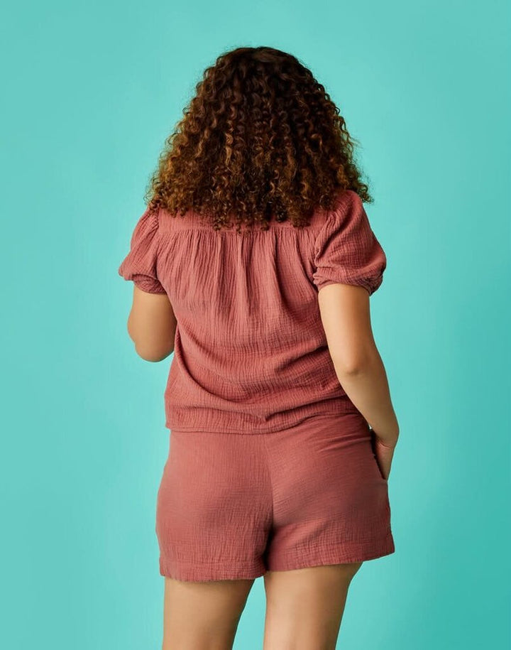 Carve Designs Milo Gauze Top in Penny - Size XS