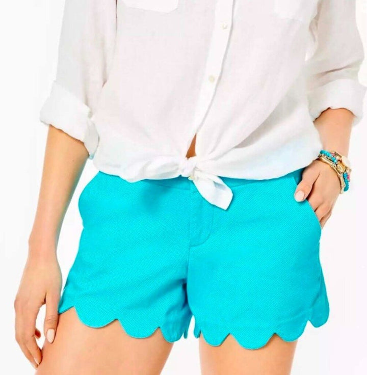 Lilly Pulitzer Buttercup Stretch Shorts In Blue Horizon NWT - Size 10