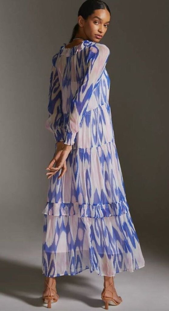 Anthropologie NWT Marias Printed Chiffon Maxi Dress (Retails for $180) - Size Large