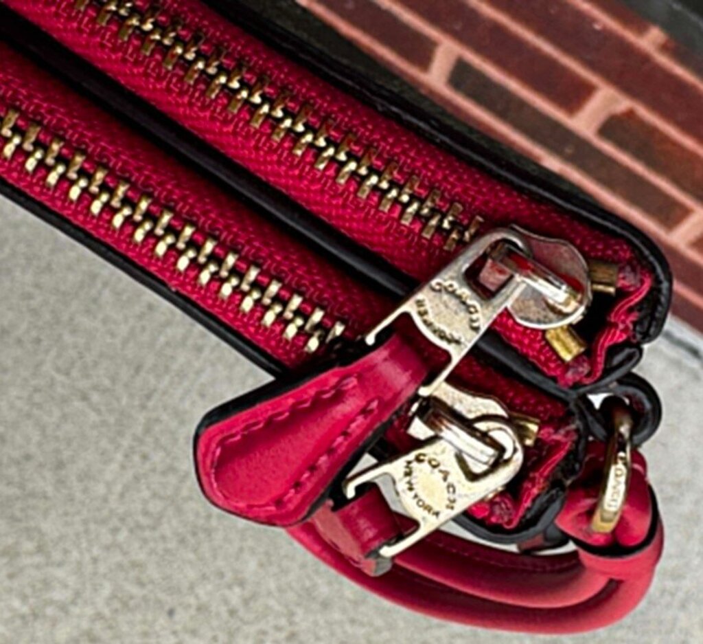 Coach Signature Coated Canvas Double Corner Zip Wristlet