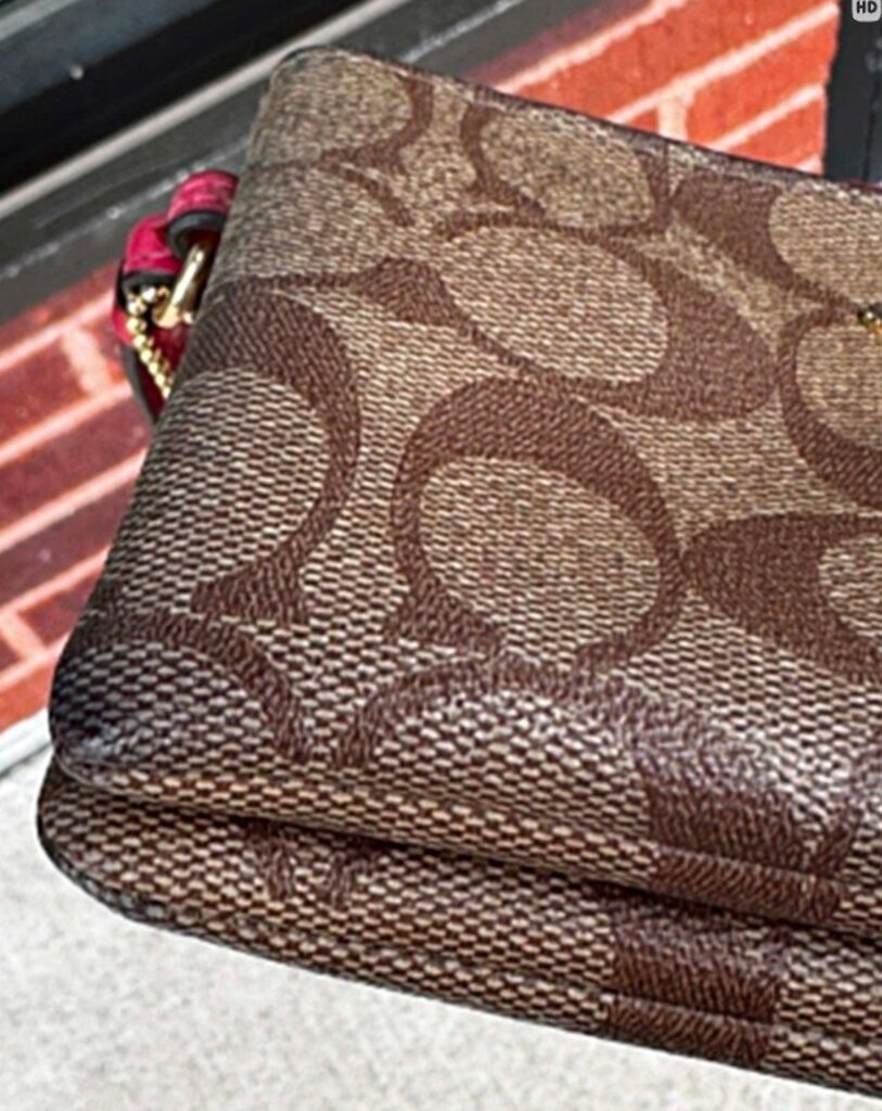 Coach Signature Coated Canvas Double Corner Zip Wristlet