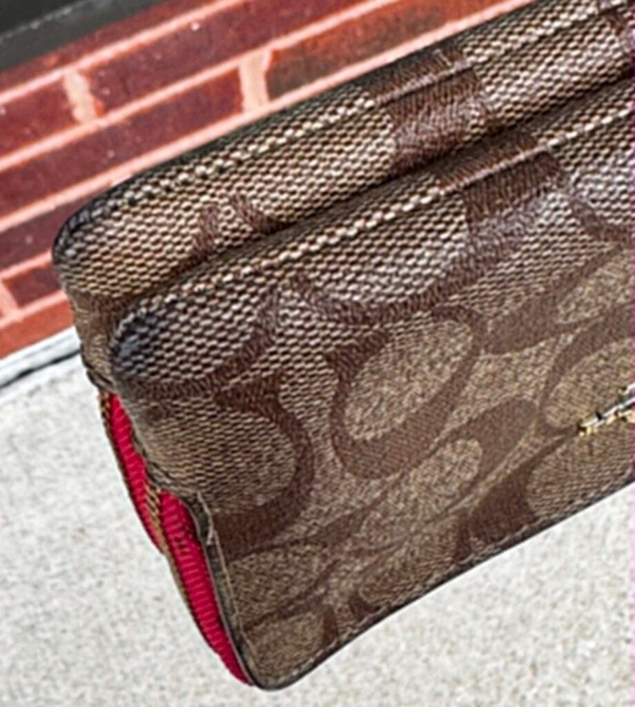 Coach Signature Coated Canvas Double Corner Zip Wristlet
