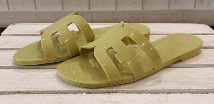 Sam Edelman Bay Logo Emblem Jelly Slide Sandals - Size 8