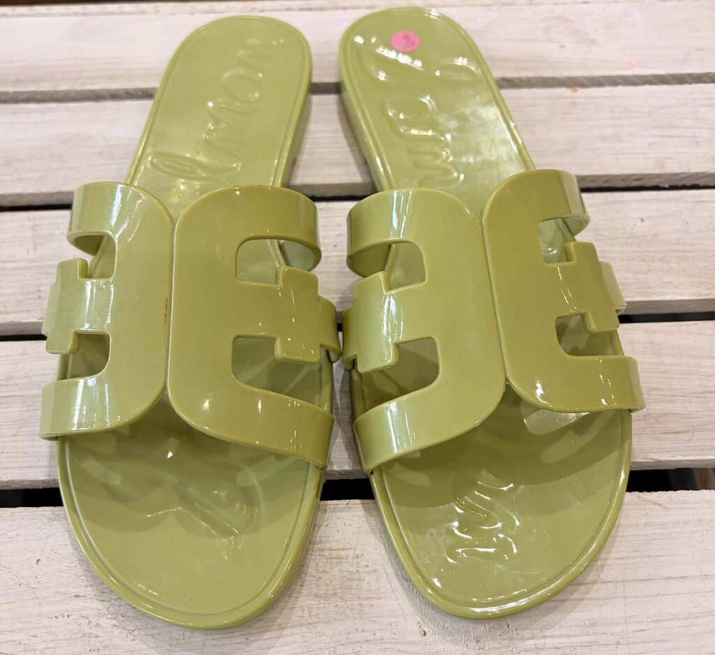 Sam Edelman Bay Logo Emblem Jelly Slide Sandals - Size 8