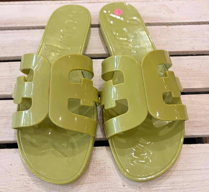 Sam Edelman Bay Logo Emblem Jelly Slide Sandals - Size 8