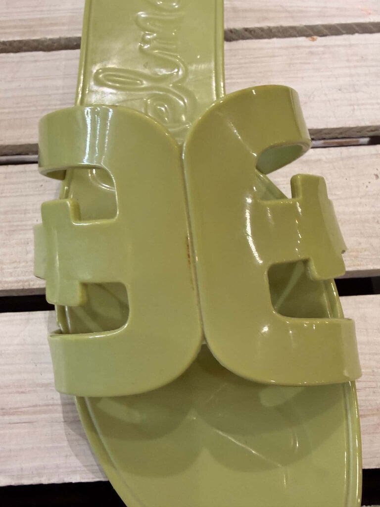 Sam Edelman Bay Logo Emblem Jelly Slide Sandals - Size 8