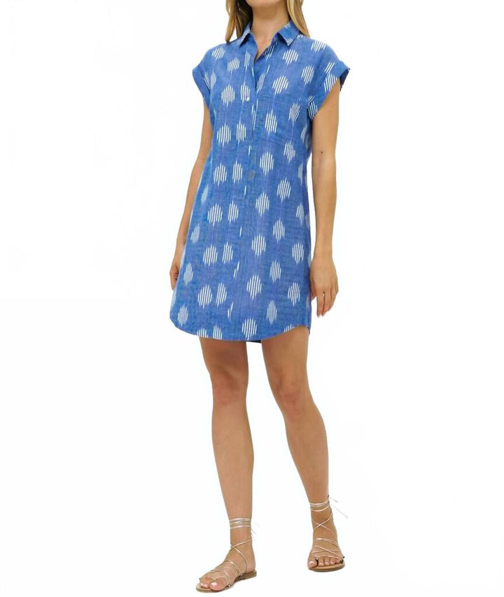 Oliphant Mini Shirt Dress in Chatham Blue - Size Large (Retails for $231)