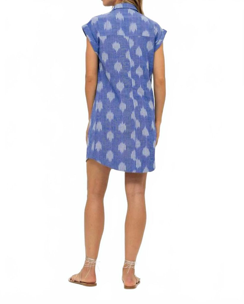 Oliphant Mini Shirt Dress in Chatham Blue - Size Large (Retails for $231)