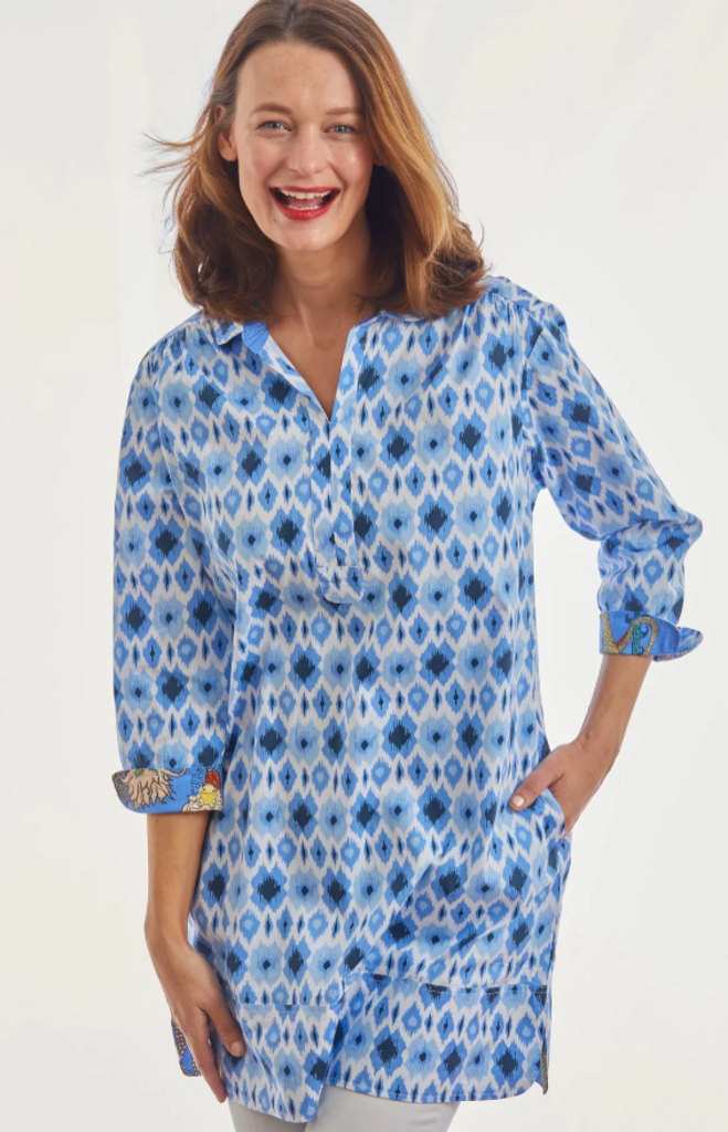 Dizzy Lizzy Vail Tunic in Ikat Print - Size Small (Retails for $140)
