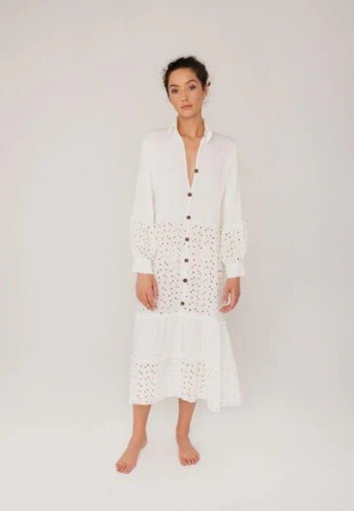 Palmacea Eyelet Cover Up Dress - Size Small