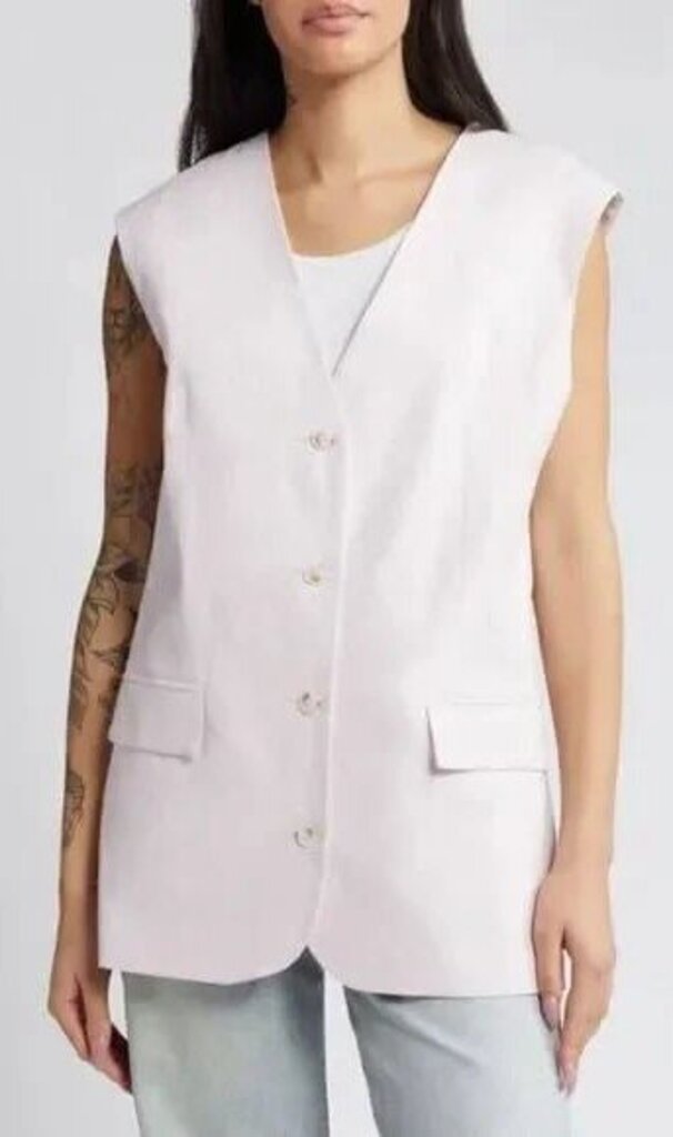 Topshop NWT Linen Blend Oversized Vest - Size 6
