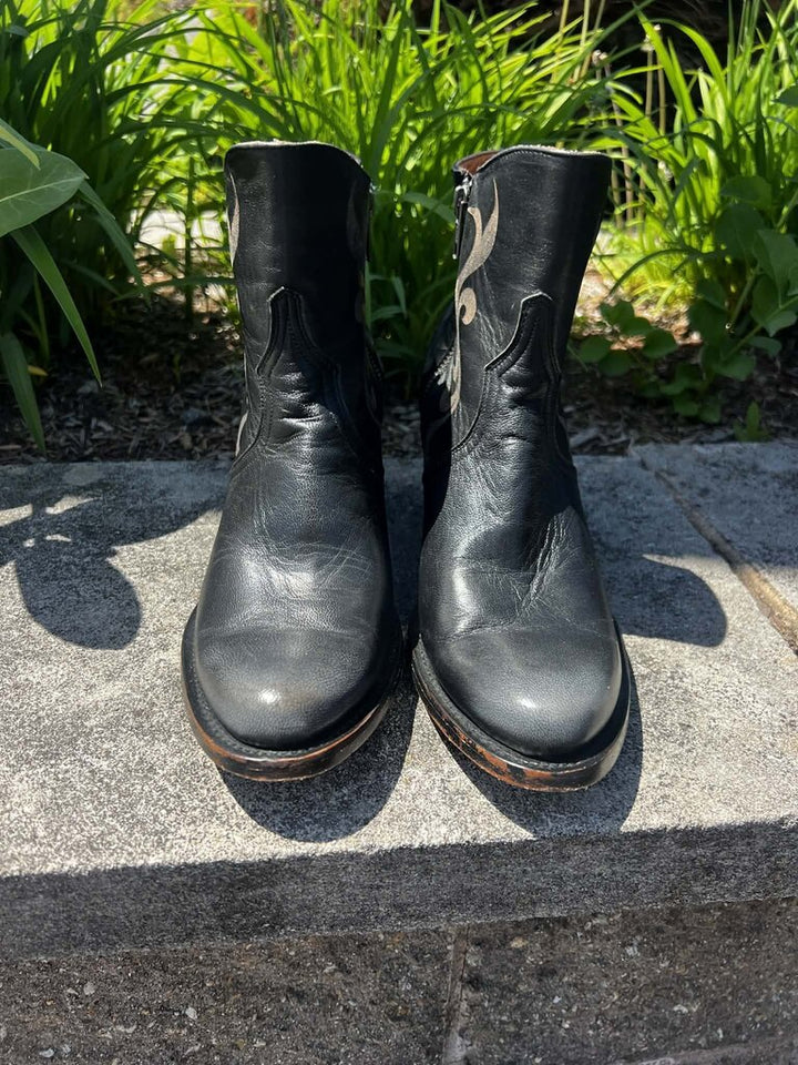 Lucchese Etched Short Boots (retailing for $325)- Size 8