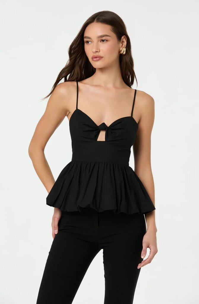 ASTR The Label NWT Cutout Bubble Hem Peplum Top - Size Medium