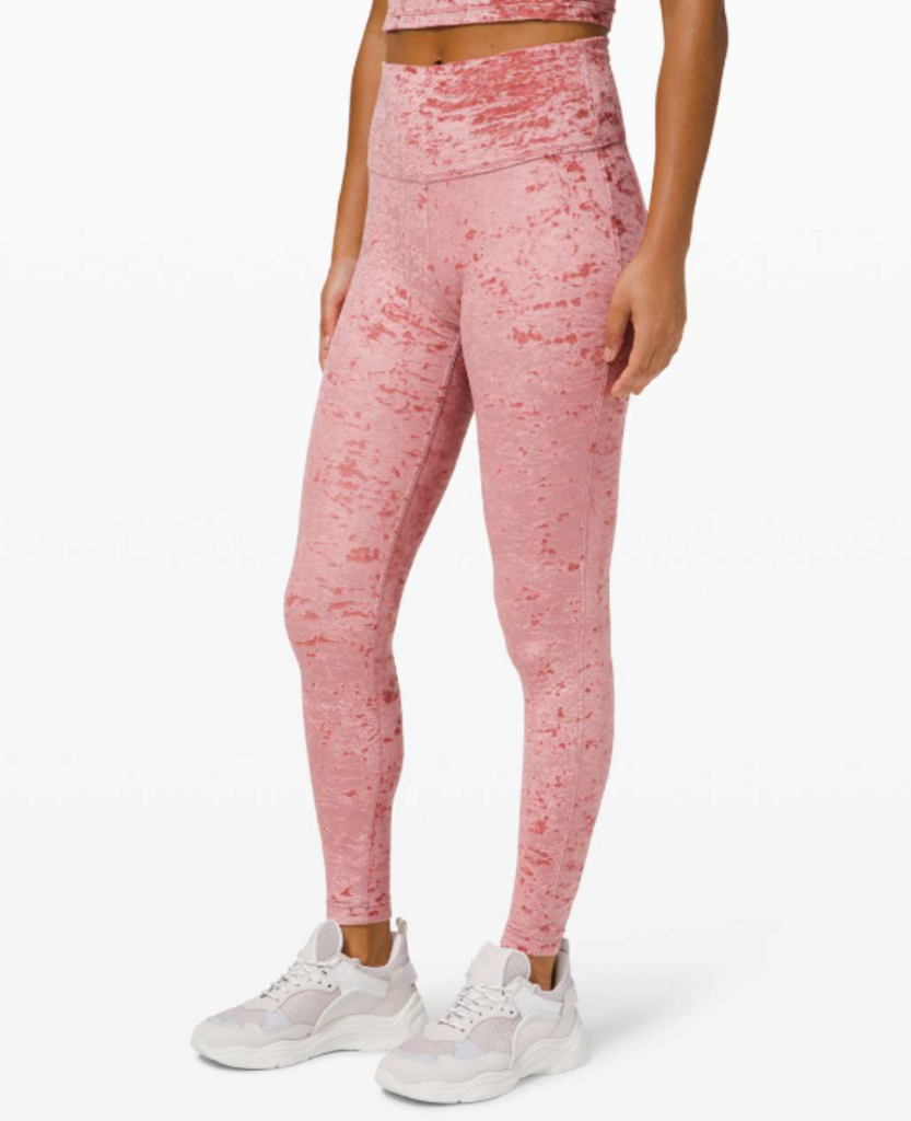 Lululemon Wunder Lounge High-Rise Tight 28" *Crushed Velvet in Soft Cranberry - Size 6