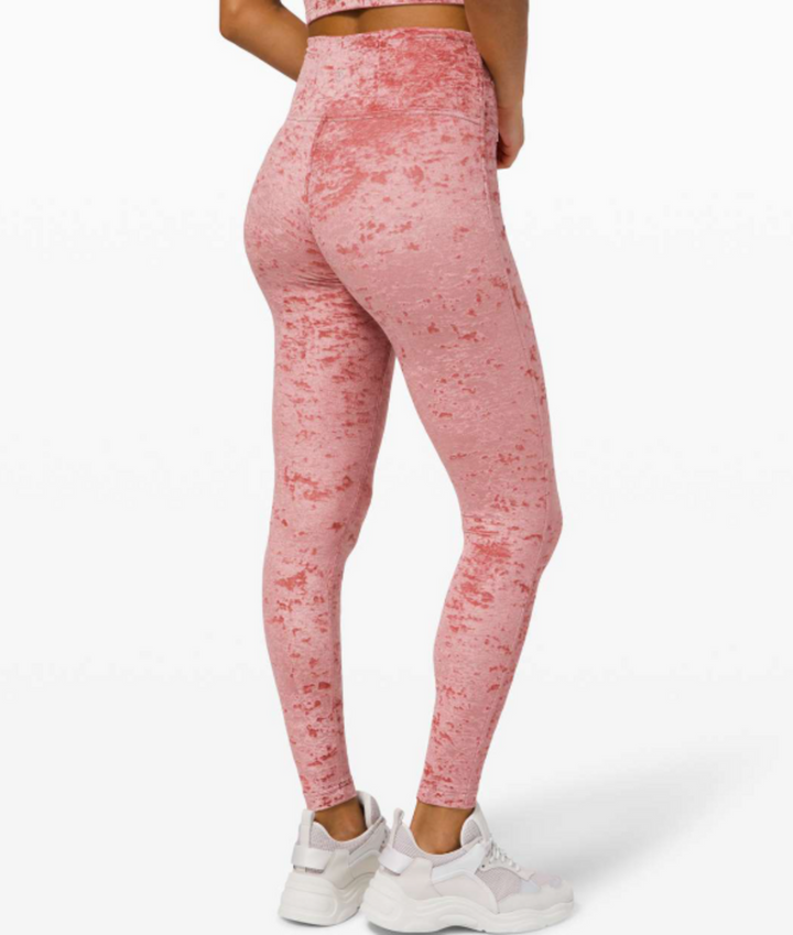 Lululemon Wunder Lounge High-Rise Tight 28" *Crushed Velvet in Soft Cranberry - Size 6