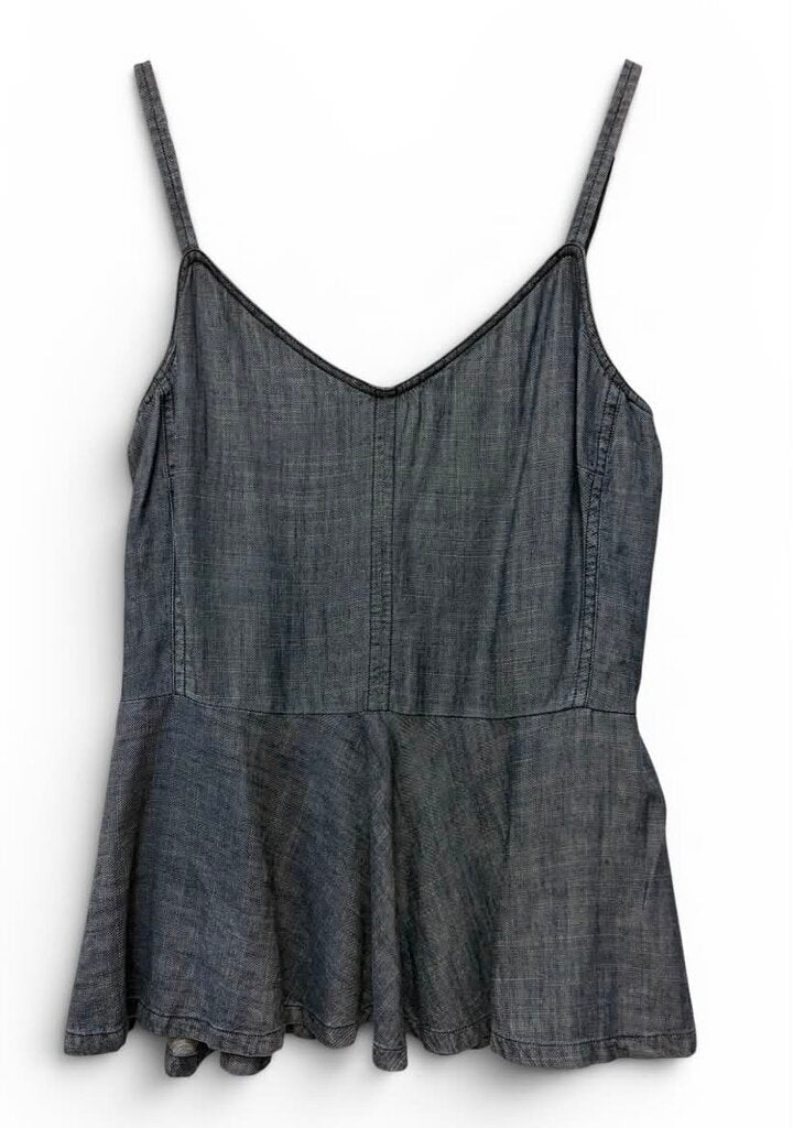Trina Turk Linen Blend Peplum Tank Top - Size Small