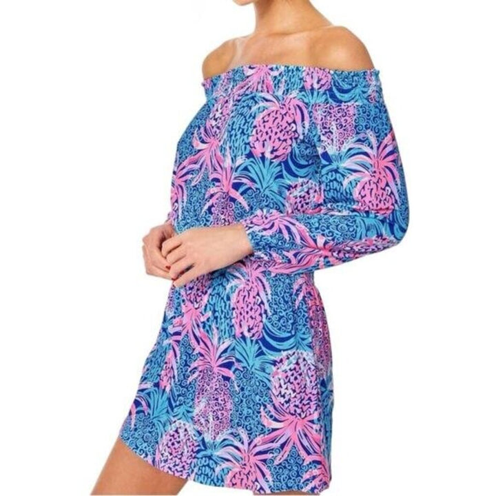 Lilly Pulitzer NWT Cyla Off The Shoulder Romper Dress In Tropic Down Low - Size XS