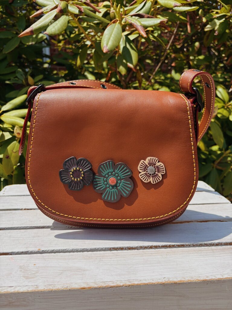 Coach Tea Rose Saddle Bag