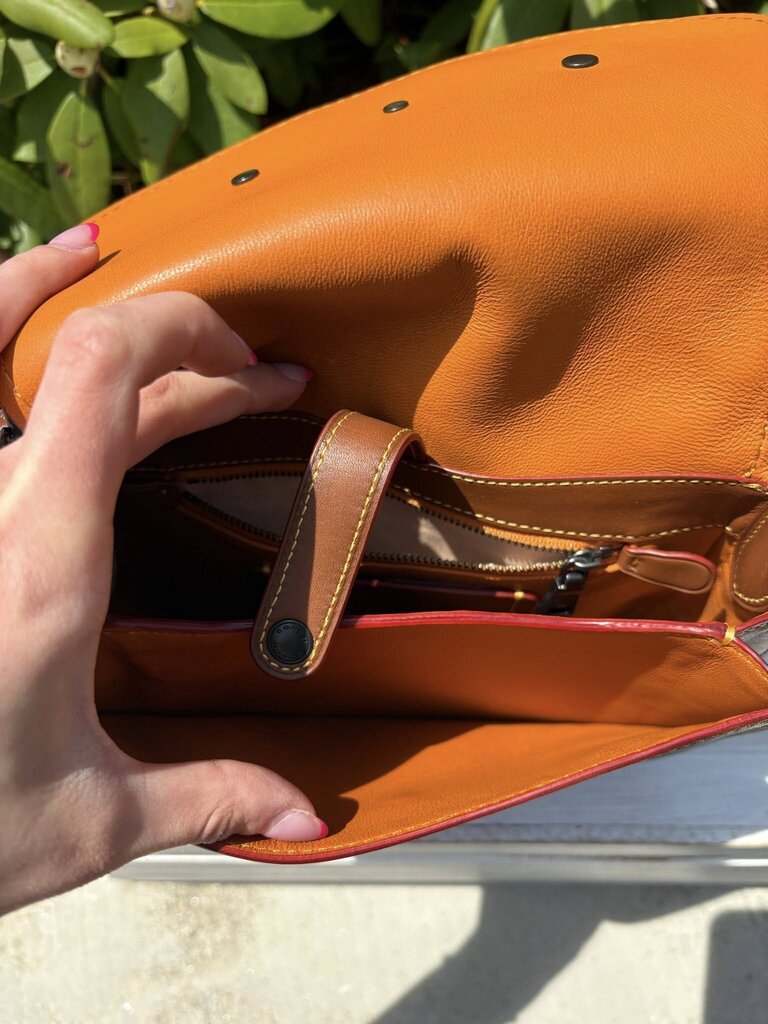 Coach Tea Rose Saddle Bag