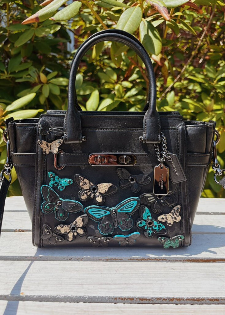 Coach Swagger Crossbody in Butterfly Applique Glovetanned Leather