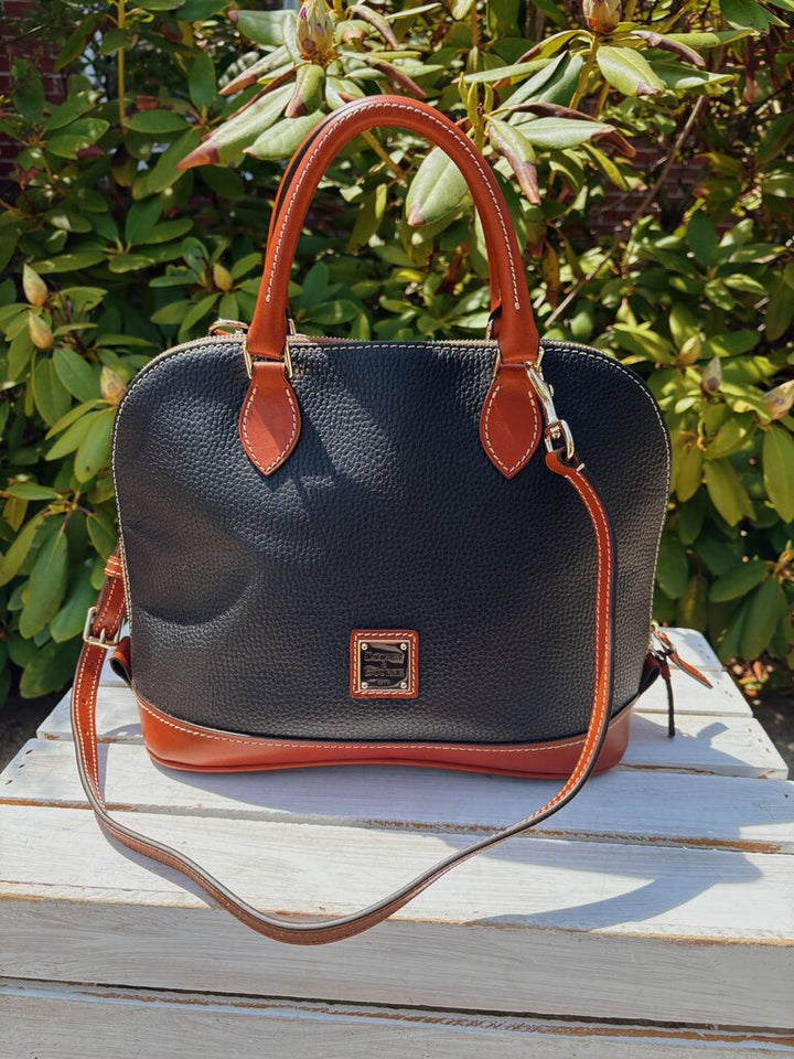 Dooney & Bourke Pebble Leather Domed Zip Zip Satchel