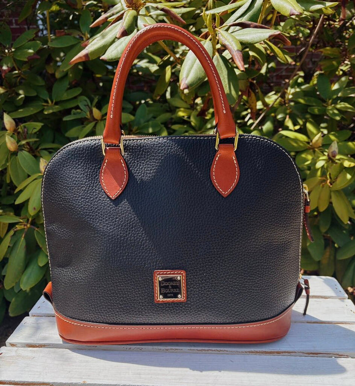 Dooney & Bourke Pebble Leather Domed Zip Zip Satchel