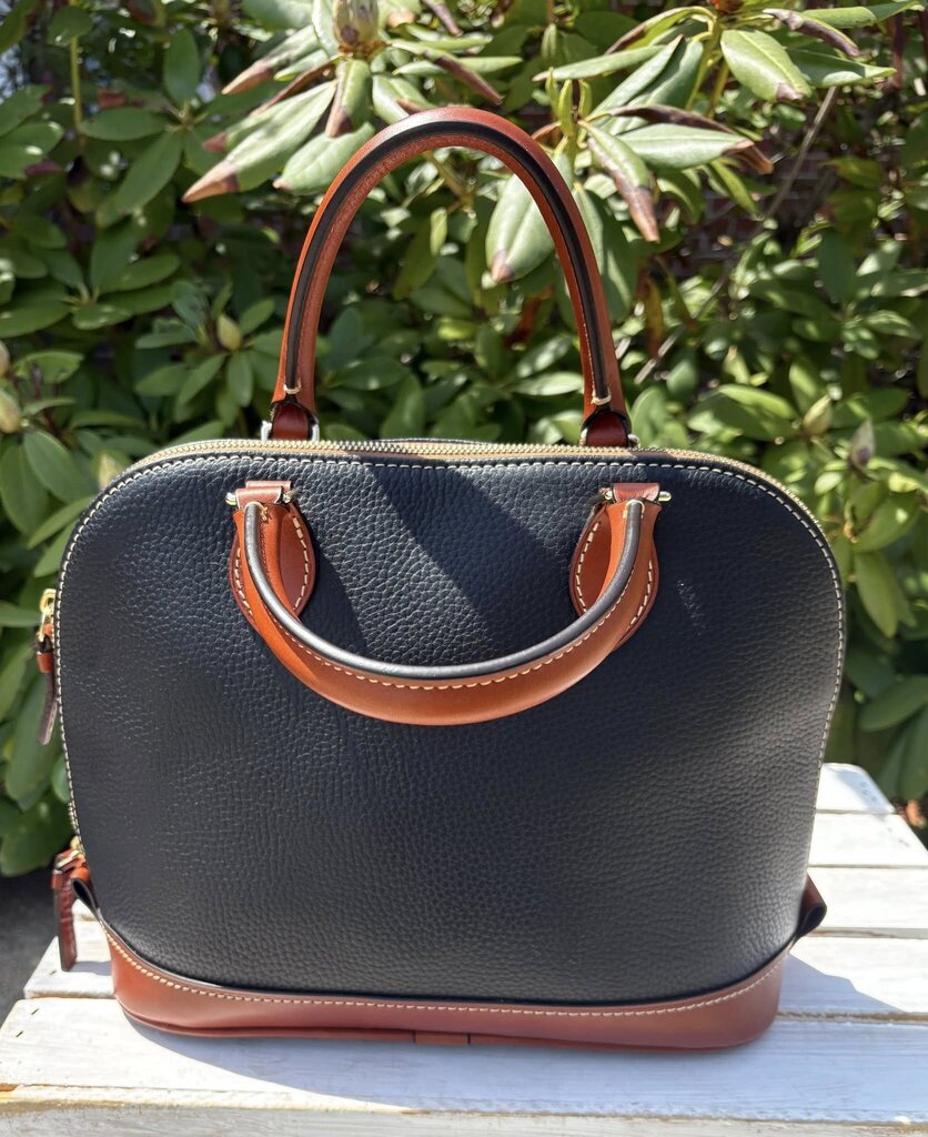 Dooney & Bourke Pebble Leather Domed Zip Zip Satchel