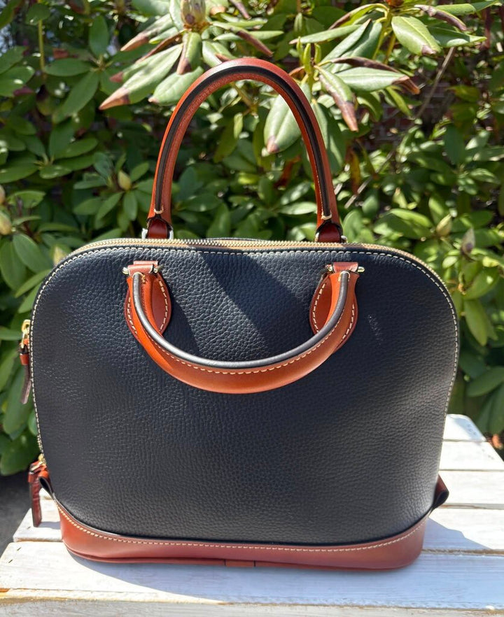 Dooney & Bourke Pebble Leather Domed Zip Zip Satchel