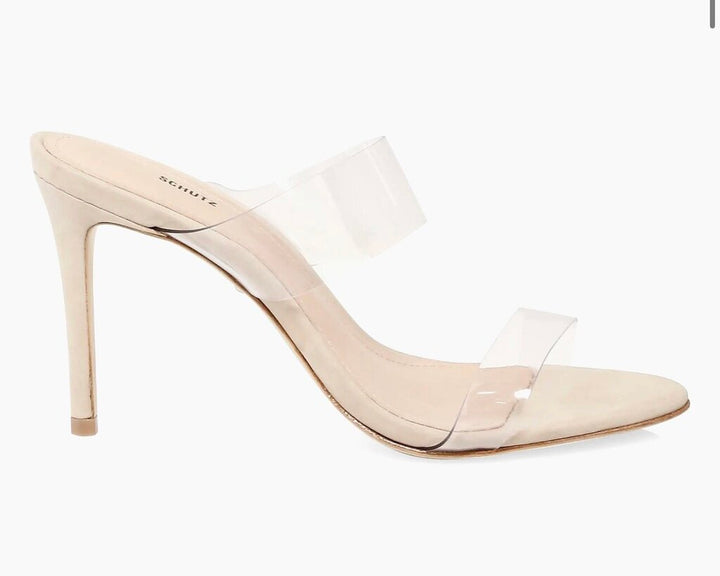 Schutz NIB Ariella 100MM Transparent Vinyl Mules - Size 8.5