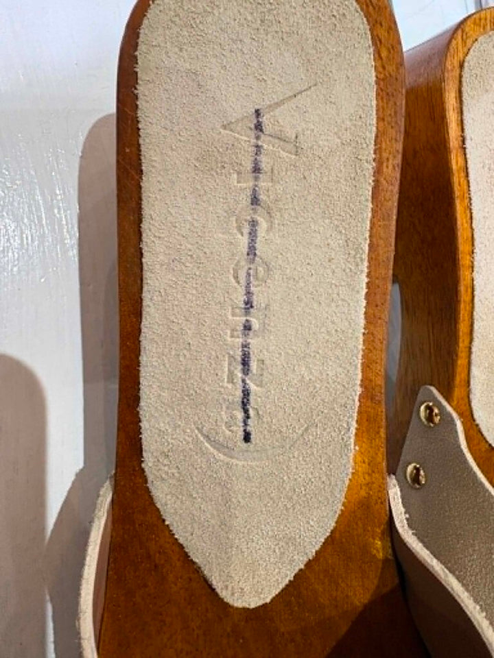Vicenza Wooden Mule Heels - Size 9 (Retails for $140)