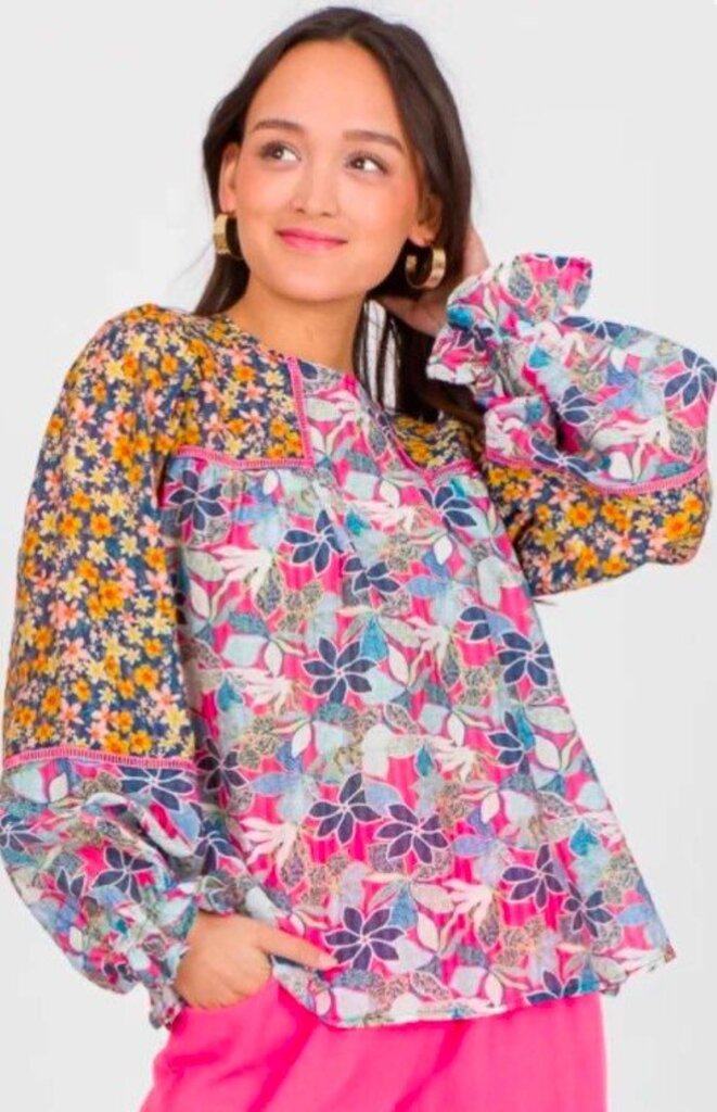 Fate Mixed Floral Top - Size Small
