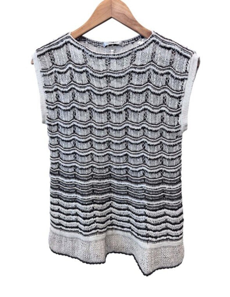 Tandem Open Knit Crochet Sleeveless Sweater - Size Small