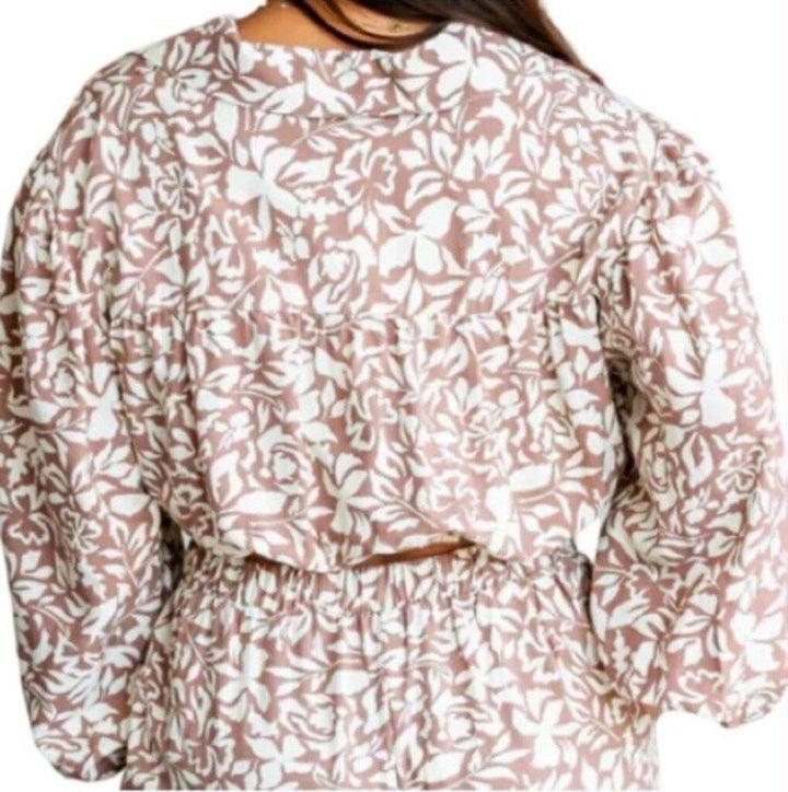 Z Supply Tegan Shadow Reef Linen Top - Size Small
