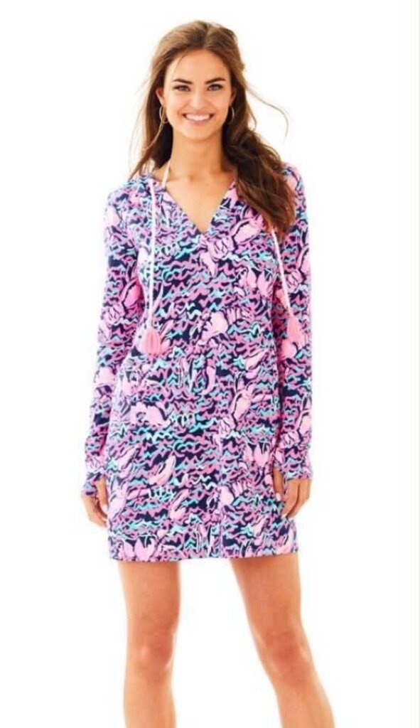 Lilly Pulitzer Rylie Cover Up Hodded Dress in Lobstah Roll - Size XS