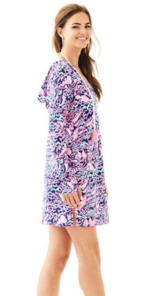 Lilly Pulitzer Rylie Cover Up Hodded Dress in Lobstah Roll - Size XS