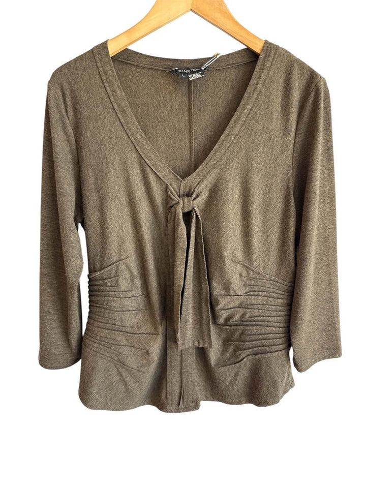 Etcetera Tie Front Top - Size Large