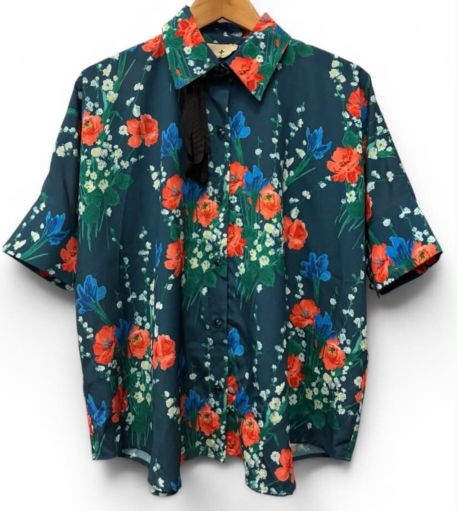 Tuckernuck Jade Blooms Farris Button-Up Top - Size Small