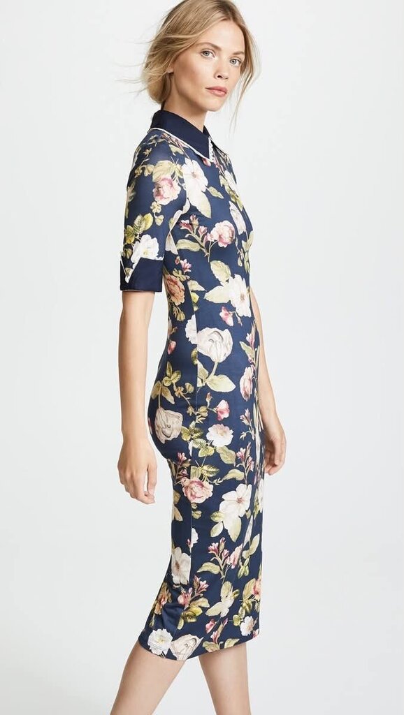 Alice + Olivia NWT Delora Fitted Collared Midi Dress (Retails for $350) - Size 4